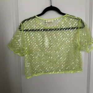 Meshki NWT Sequin Mesh Short Sleeve Crop Top thumbnail 8