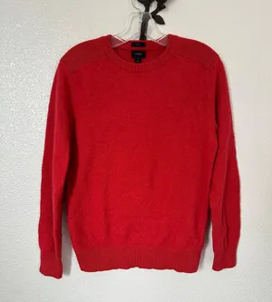 Aplaca /Merino Wool Blend Red Sweater w/Elbow Patches/ SLIM FIT~ M thumbnail 1