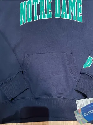 Notre Dame Sweatshirt Stadium Athletics Size M Fighting Irish Hooded Blue Green thumbnail 3