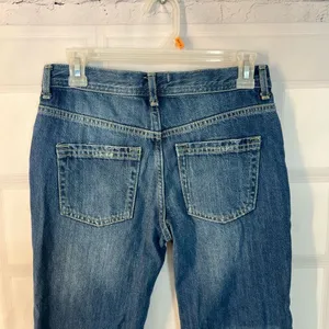 FREE PEOPLE STRAIGHT UP BAGGY MEDIUM WASH HIGH RISE JEANS size 25 thumbnail 6