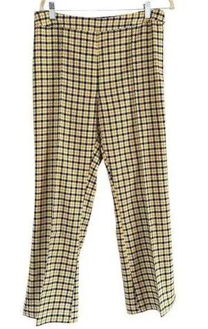 NWT ModCloth About to Bloom Plaid Pants Yellow Black Check Sz 10 thumbnail 1
