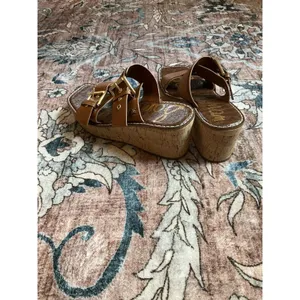 Sam Edelman Womens Slip On Buckle Platform Platform Sandals Size 9 GUC thumbnail 3