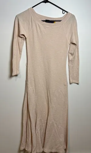 Polo Ralph Lauren Women's Thermal Waffle Knit Long Sleeve Maxi Dress Pink XS thumbnail 1