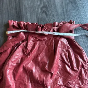 Alice + Olivia Deep Red Faux Leather Mini Skirt thumbnail 7