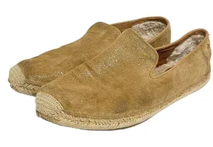 UGG‎ Australia Women Size 10 Sandrinne II Gold Metallic Slip On Espadrille Flat thumbnail 1