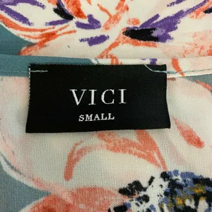Vici Blouse Top S Green‎ Floral Balloon Sleeve V-Neck High Low Feminine thumbnail 8