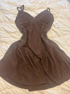 & Other Stories brown mini dress thumbnail 1