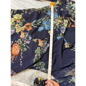 NWT Lulus Size XL Fallyn Navy Blue Floral Swiss Dot Long Sleeve Midi Dress thumbnail 8