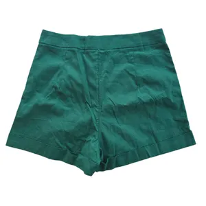SHEIN Emerald Green High Waisted Tailored Shorts Cuffed Hem Size‎ L 8/10 thumbnail 3