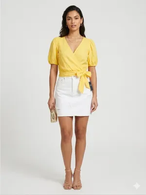 Abercrombie fetch NWT top blouse in yellow thumbnail 2