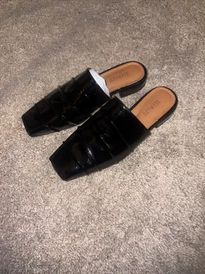 New Black Patent square Slip-On Mules for Women size 6 thumbnail 3