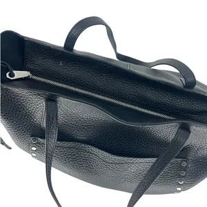 Rebecca Minkoff Unlined Front‎ Pocket Leather Tote Black Studded thumbnail 10