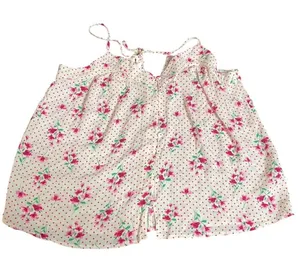 One Clothing Los Angeles‎ Floral Polka Dot Button Front Camisole Top Small Cream thumbnail 1