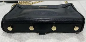 Rebecca Minkoff Mini M.A.C Leather Crossbody Bag Black/Light Gold thumbnail 7