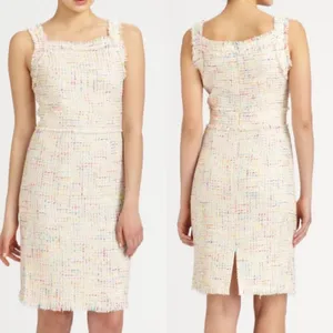 Theia Colorful Multi Tweed Sheath Dress Sleeveless Womens Size 10 thumbnail 2