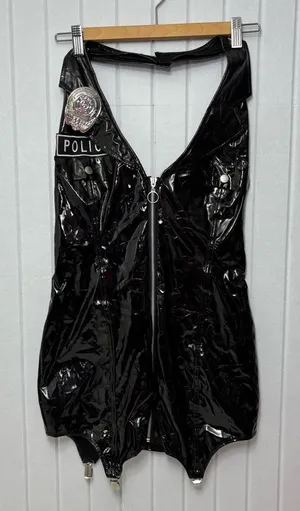 Spirit Shiny Black Police Bodysuit Size‎ M thumbnail 1