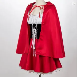 Women's SAMLL Little Red Riding Hood Halloween Costume Cosplay Story Outfit thumbnail 2
