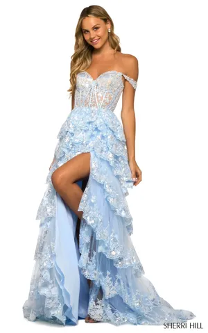 Sherri Hill 55500 Prom Dress light blue thumbnail 1