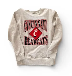 Rivalry Threads Cincinnati Bearcats Crewneck Sweatshirt - Light Gray & Red thumbnail 1