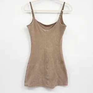 NWT SKIMS Womens Terry Cotton Desert Tan Neutral Mini Slip Dress Size M thumbnail 7