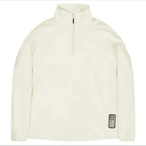 NWT Rains Thin Fleece Half Zip Pullover White/Cream Sweater Size Medium White thumbnail 1