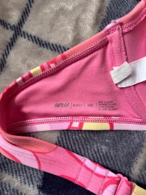 aerie Pink Floral-Print Padded Bikini Top 34B y M thumbnail 6