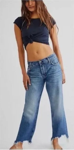 We the‎ Free The Maggie Mid Rise Straight Leg Jeans Size 24 Baggy Boyfriend Fit thumbnail 1