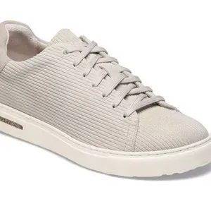 Birkenstock Bend Low Suede Embossed Sneakers in Corduroy Antique White thumbnail 1