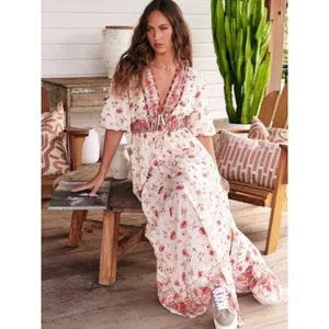 Free People Dainty Ethereal Cottage Floral Lysette Maxi Dress Large Bohemian thumbnail 14