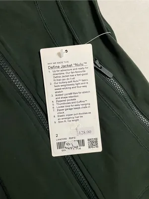 Lululemon NWT Define Nulu Jacket Rain Forests Green Size 2 thumbnail 11
