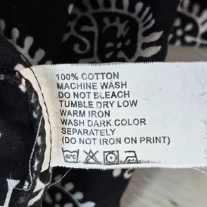 Shyla Nightwear Black White Block Print Cotton Maxi Gown Dress Womens Medium thumbnail 6