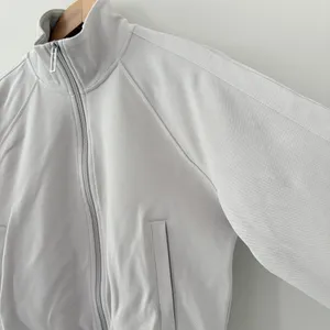Lululemon Softstreme Pique rack Jacket Small Downtown Tan Cropped Full Zip thumbnail 13