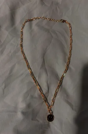 Black Smile Gold Chain Necklace thumbnail 1