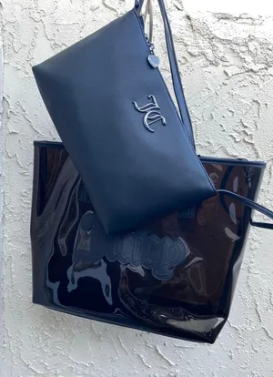Juicy Couture Bag | Gelato Glossy Black Tote Set | PVC with Pouch thumbnail 1