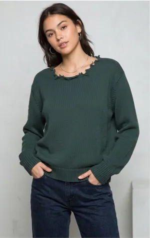 John Galt (Brandy Melville) Distressed Cotton Knit Sweater thumbnail 1