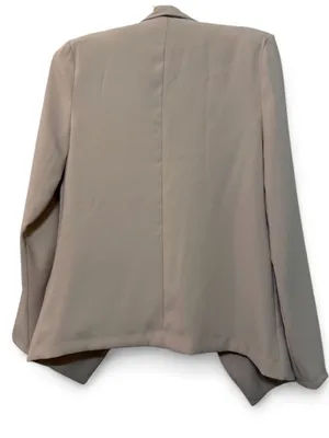 NWT Lulus Women’s Miss Punctuality Taupe Lightweight Open Front Blazer Size M thumbnail 12