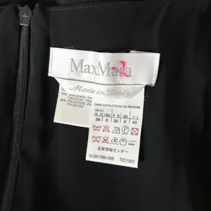 MaxMara Black Surplice V-Neck Crossover Midi Dress Italy Size 6 US thumbnail 5