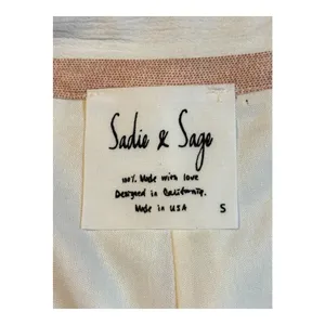 Sadie & Sage Palazzo Pants Womens Small Pink White Striped Wide Leg High Rise‎ thumbnail 4