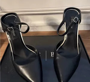 White House Black Market Black Pumps Ankle-Strap Heels Sz 8 thumbnail 1