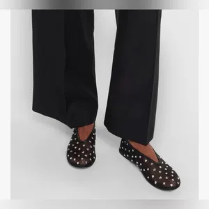 NEW Crystal-Embellished Mesh Flats Rhinestone Ballet Slip On Shoes 9.5/10 thumbnail 3