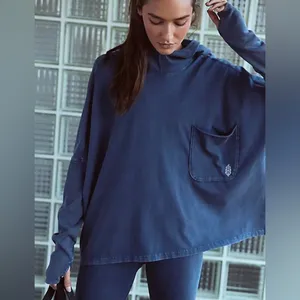 NWOT Free People Hot Shot Hooded Set in Midnight Navy Blue thumbnail 3