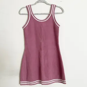 Alo Yoga Tennis Club Sweater Knit Dress Pink Wild Rose/White M thumbnail 5