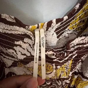 By Anthropologie Leopard Print ruffled maxi dress XL Smocking Flutter Sleeve #14 thumbnail 9