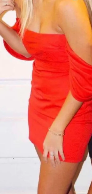 DO+BE Red Off The Shoulder Dress thumbnail 1