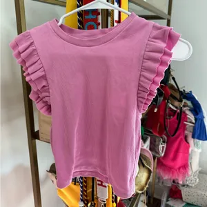 pink zara ruffle top thumbnail 2