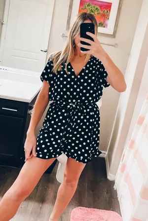 Q&A Polka Dot Romper thumbnail 1