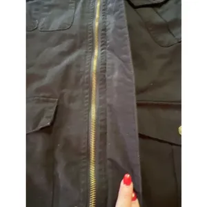 Wenven Woman's Black Coat‎ Jacket Parka Hood Military Style Sz Sm Pockets Patch thumbnail 7
