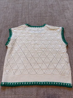 Pinch x Anthropologie Cream Sweater Vest Sz M thumbnail 5