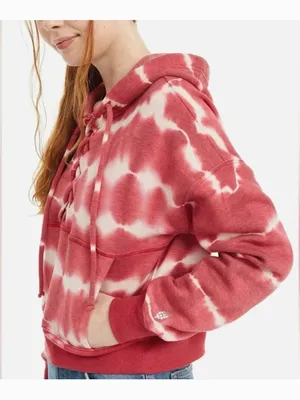 Free People Movement Pink Believer Lace Up Cropped Pullover Hoodie Sweatshirt XS thumbnail 2