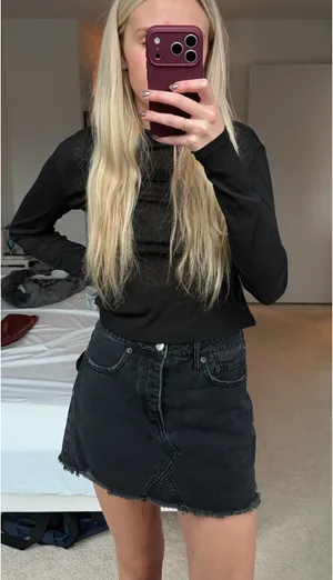 American Eagle Jean Skirt Black thumbnail 1